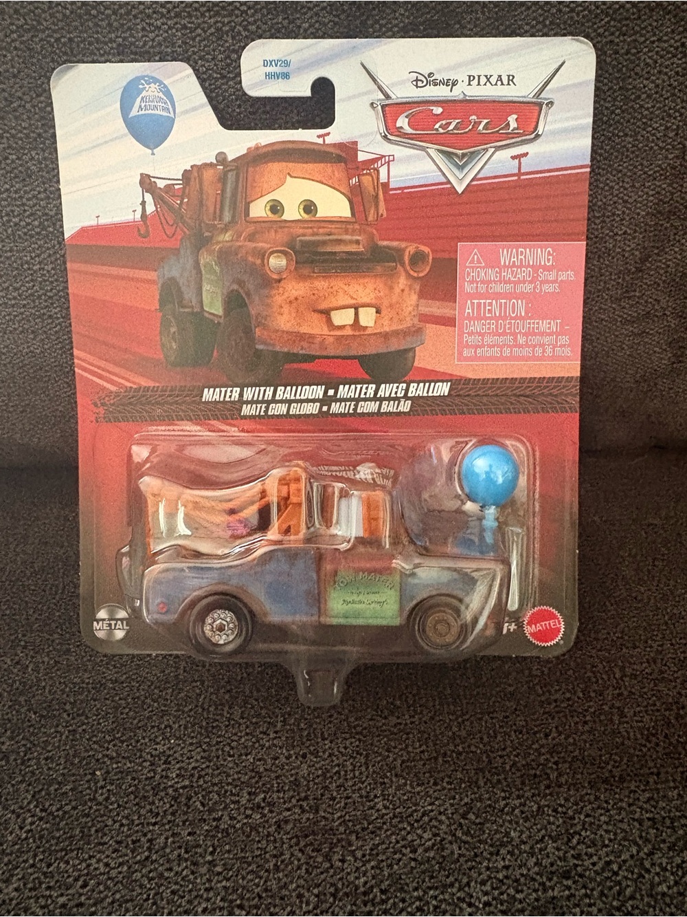 Mattel Disney Pixar Cars Mater Tow Truck Toy with Blue Balloon